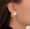 Gold Silver Earrings | Heart Shaped Earrings | CHY